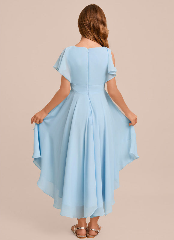 Robe Pastel Verte Trapèze Col V Junior - gallery 1