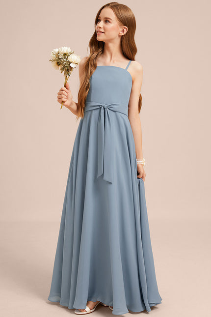 Robe Pastel Bleu Col Carré Long - gallery 4