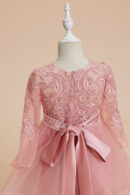 Robe Pastel Rose Demoiselle D'Honneur Longue - gallery 3