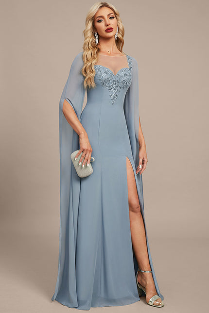 Robe Pastel Bleu Fourreau Soirée Élégante - gallery 5