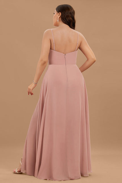Robe Pastel Rose Demoiselle D'Honneur Élégante - gallery 5
