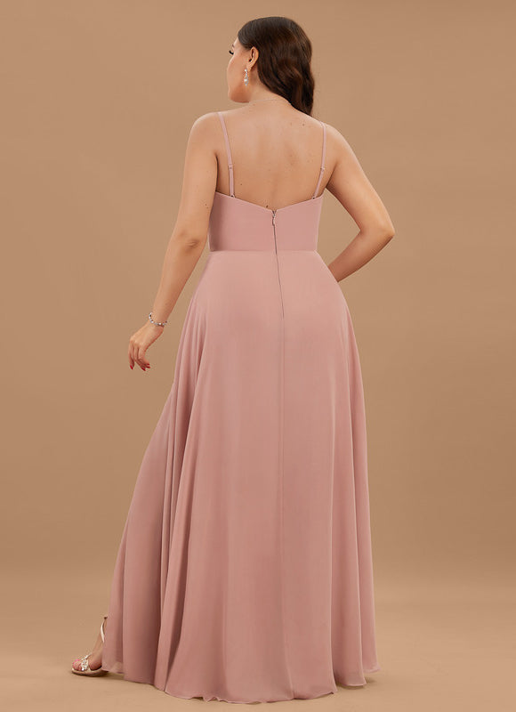 Robe Pastel Rose Demoiselle D'Honneur Élégante - gallery 5