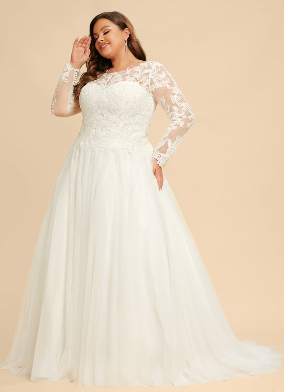 Robe Pastel Élégante Blanche Tulle Dentelle - gallery 6