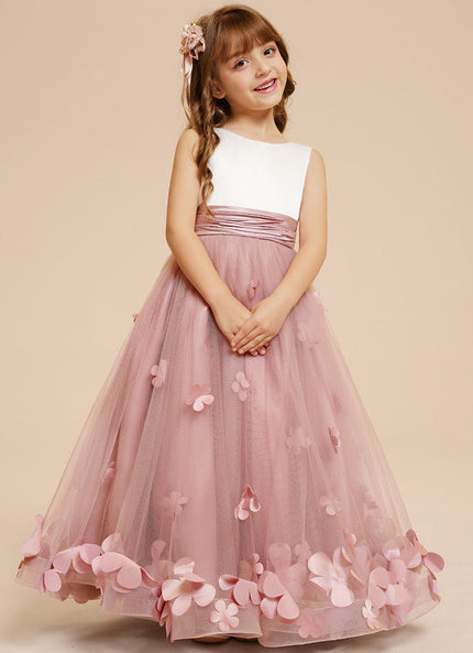 Robe Pastel Rose Fille Mariage Florale