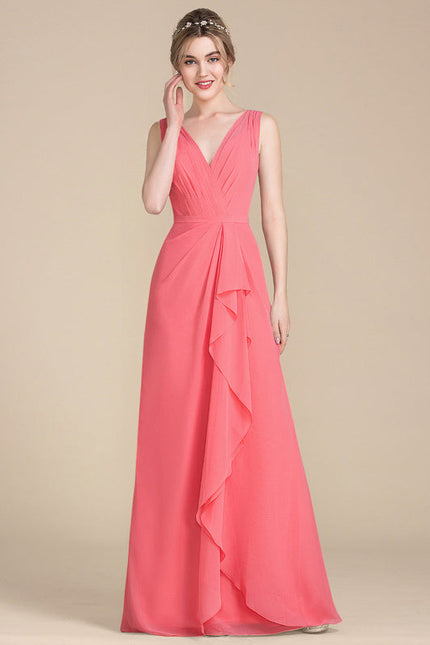 Robe Pastel Rose Demoiselle D'Honneur Élégante