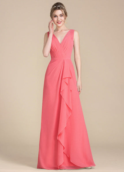 Robe Pastel Rose Demoiselle D'Honneur Élégante