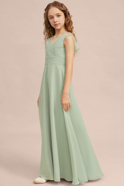 Robe Pastel Verte Col V Longueur Maxi - gallery 2