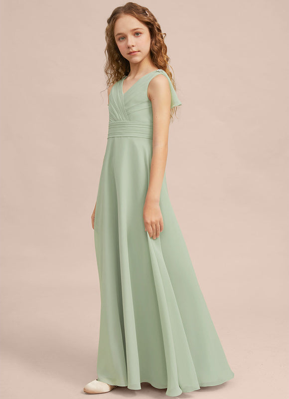 Robe Pastel Verte Col V Longueur Maxi - gallery 2