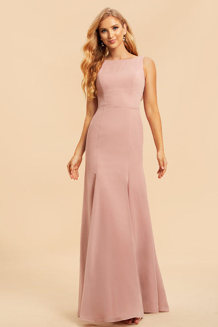 Robe Pastel Rose Sirène Col Bateau - gallery 3