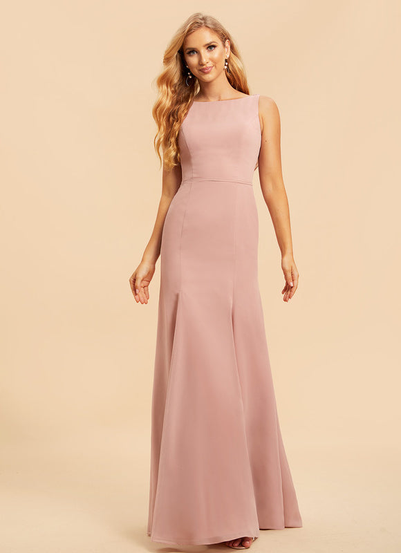 Robe Pastel Rose Sirène Col Bateau - gallery 3