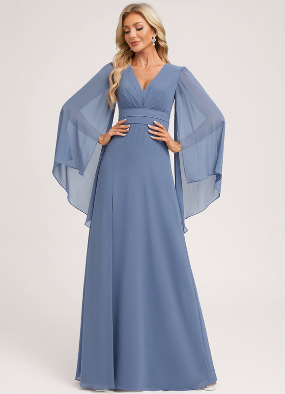 Robe Pastel Demoiselle D'Honneur Bleu Clair - gallery 2