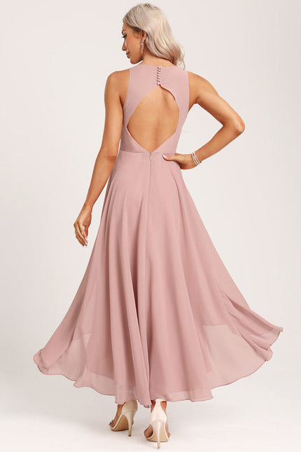 Robe Pastel Verte Col V Asymétrique - gallery 5