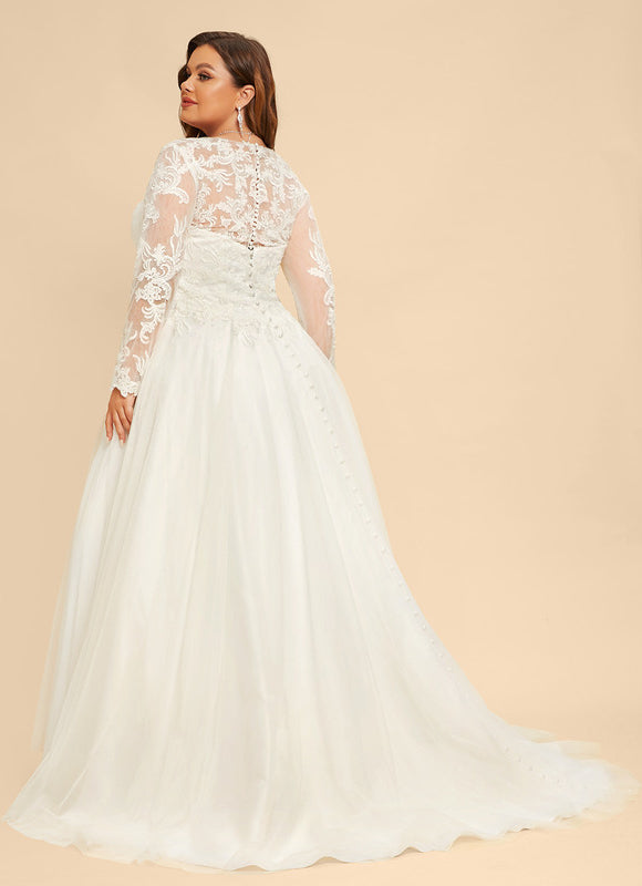 Robe Pastel Élégante Blanche Tulle Dentelle - gallery 9