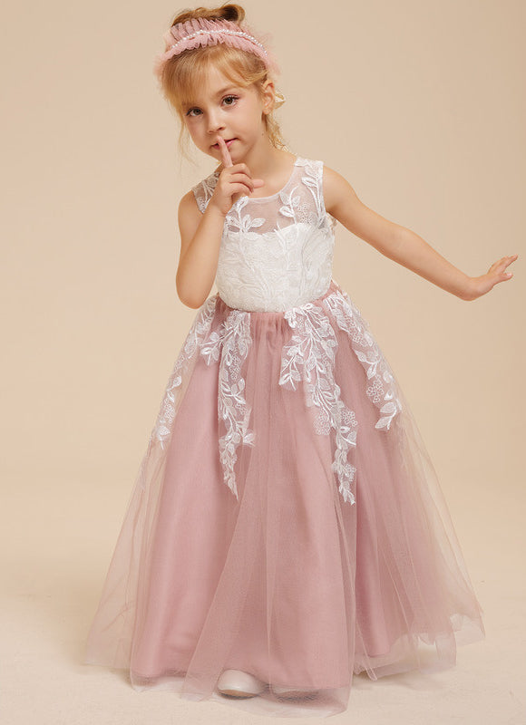 Robe Pastel Blanche Fille Mariage Fleurs - gallery 3