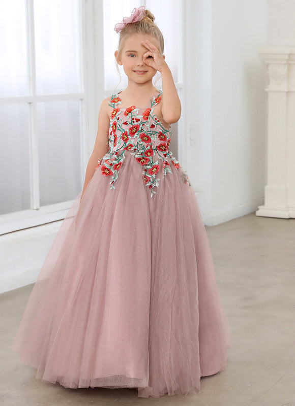 Robe Pastel Rose Col Carré Élégante - gallery 1