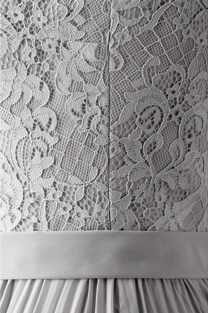 Robe Pastel Grise Trapèze Col Rond - gallery 7