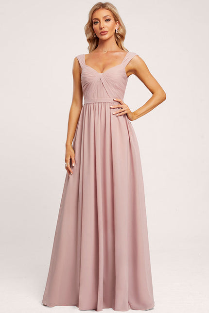 Robe Pastel Rose Décolleté Épaule Dénudée - gallery 1