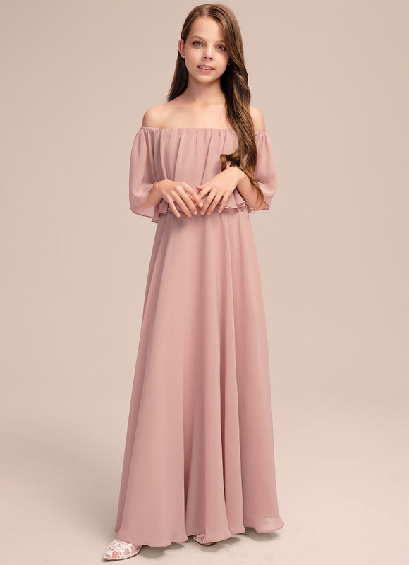 Robe Pastel Rose Épaules Dénudées Longue - gallery 4