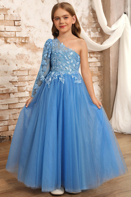 Robe Pastel Bleue Asymétrique Fille Mariage