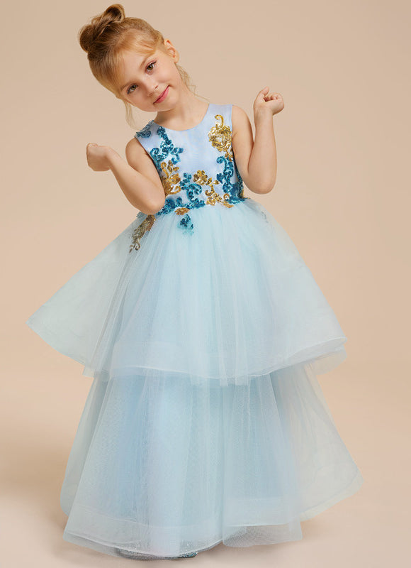 Robe Pastel Bleu Col Rond Princesse - gallery 8