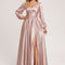Robe Pastel Rose Satin Longueur Ras Du Sol