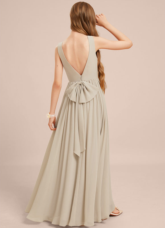 Robe Pastel Verte Mousseline Demoiselle D'Honneur - gallery 2