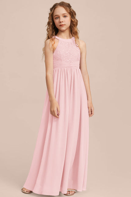 Robe Pastel Rose Demoiselle D'Honneur Longue - gallery 4