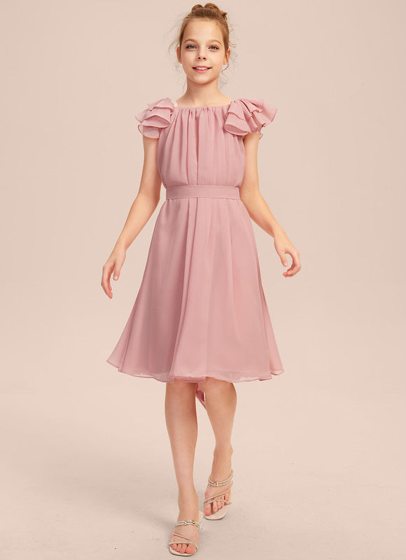 Robe Pastel Rose Épaule Dénudée Trapèze - gallery 1