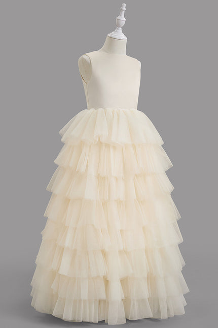 Robe Pastel Crème Demoiselle D'Honneur Princesse - gallery 3