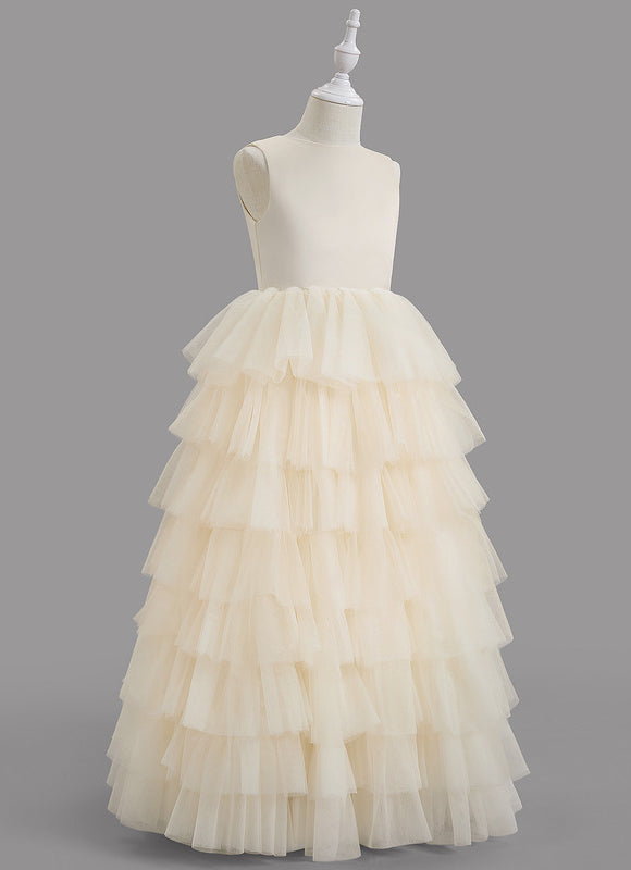 Robe Pastel Crème Demoiselle D'Honneur Princesse - gallery 3