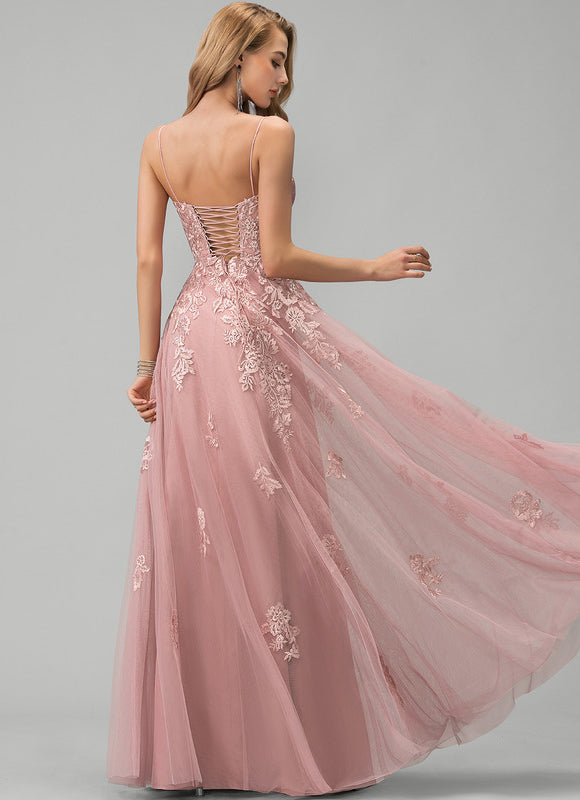 Robe Pastel Rose Longue À Paillettes - gallery 3