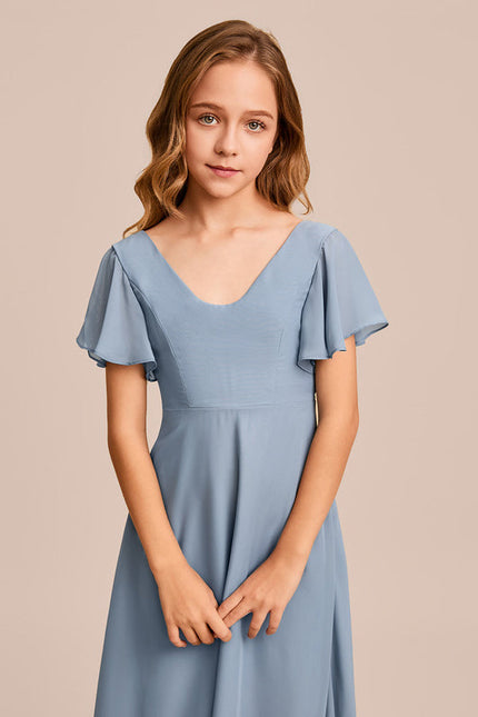 Robe Pastel Verte Col V Longueur Maxi - gallery 4