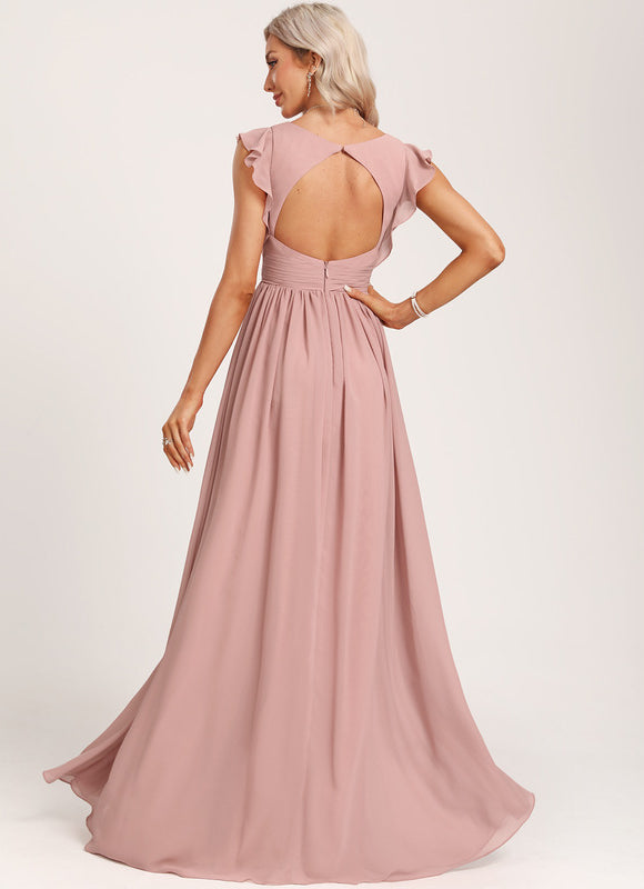 Robe Pastel Vert Poudré Demoiselle D'Honneur Élégante - gallery 2