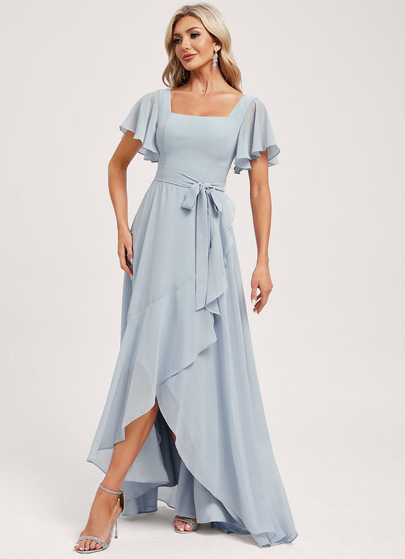 Robe Pastel Bleu Ciel Trapèze Asymétrique - gallery 2