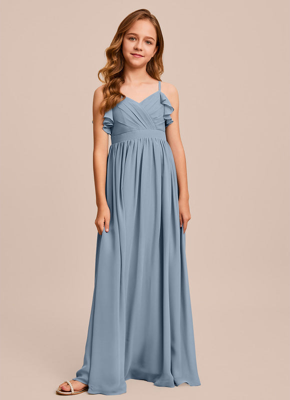 Robe Pastel Verte Col V Longueur Maxi - gallery 4