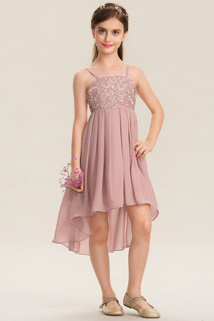 Robe Pastel Rose Trapèze Col Carré - gallery 2