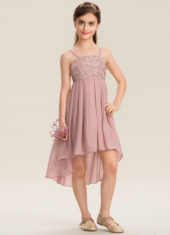Robe Pastel Rose Trapèze Col Carré - gallery 2