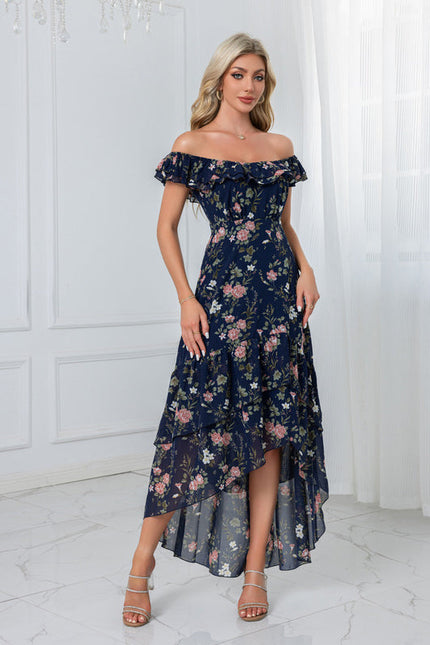 Robe Pastel Rose Imprimé Fleuri Volants - gallery 4