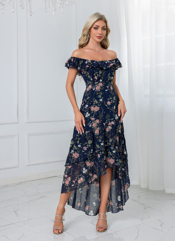 Robe Pastel Rose Imprimé Fleuri Volants - gallery 4