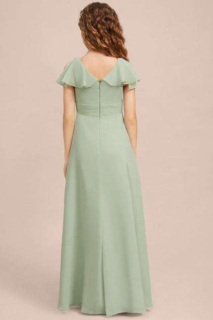 Robe Pastel Verte Col V Longueur Maxi - gallery 7
