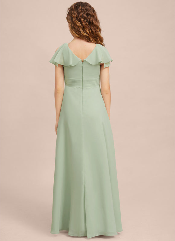 Robe Pastel Verte Col V Longueur Maxi - gallery 7