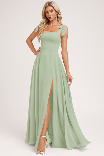 Robe Pastel Verte Trapèze Col Carré