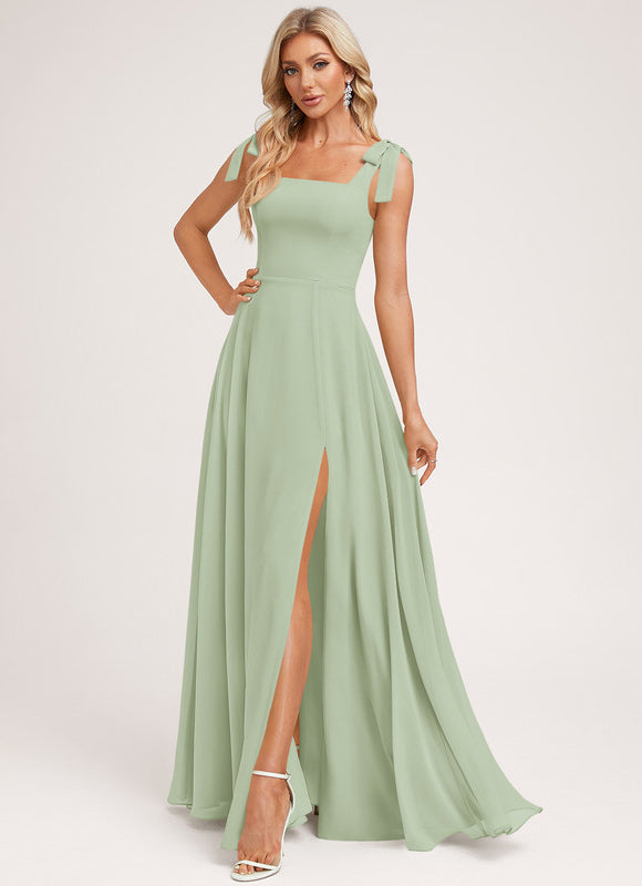 Robe Pastel Verte Trapèze Col Carré