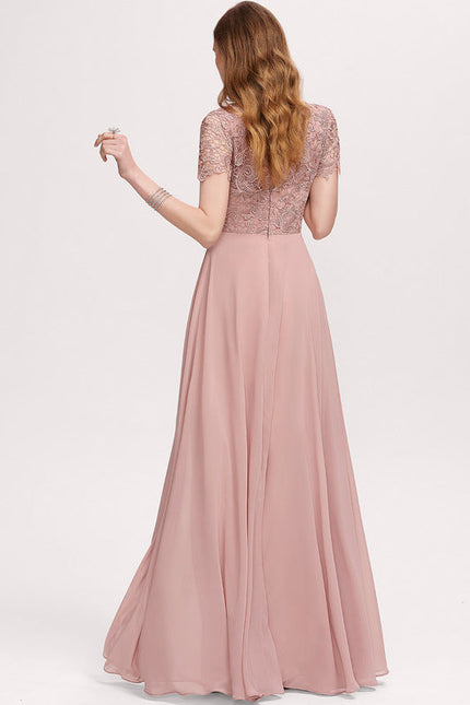 Robe Pastel Rose Demoiselle D'Honneur Élégante - gallery 4