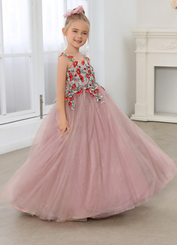 Robe Pastel Rose Col Carré Élégante - gallery 2