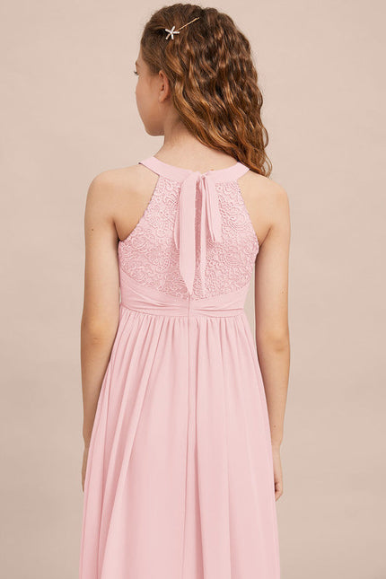 Robe Pastel Rose Demoiselle D'Honneur Longue - gallery 3