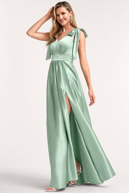 Robe Pastel Rose Satin Demoiselle D'Honneur - gallery 3