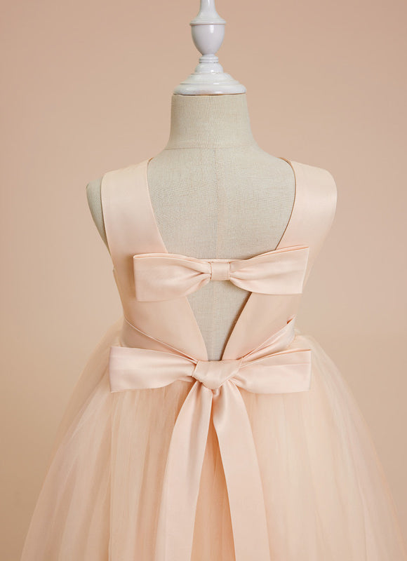 Robe Pastel Princesse Pêche Tulle Satin - gallery 3