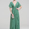 Robe Pastel Verte Col V Fluide Volants