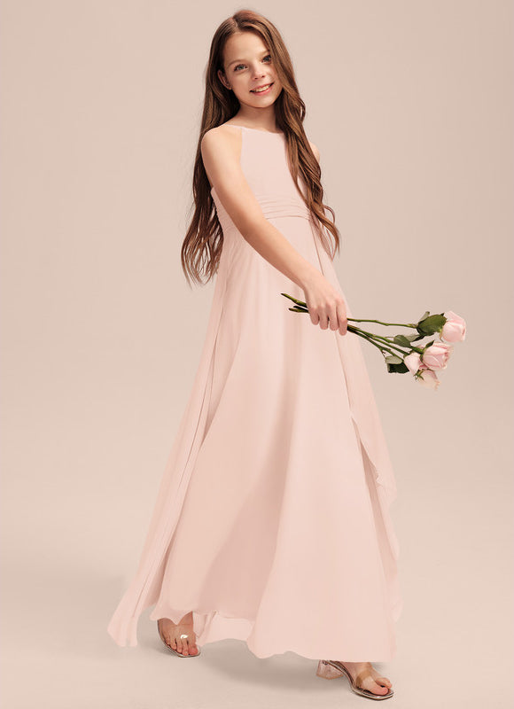 Robe Pastel Junior Rose Volants Longue